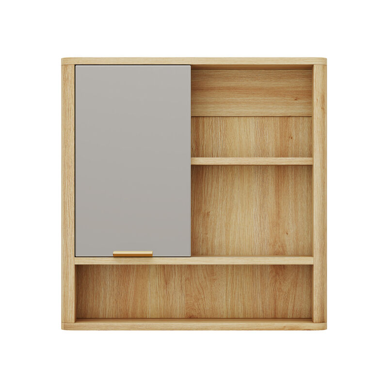 ELEMENT ACE Wall Mounted Bathroom Mirror Cabinet with Open Shelves Waterproof Medicine Cabinet Space Saving Vanity Organizer for Home & Bathroom Use image number 9