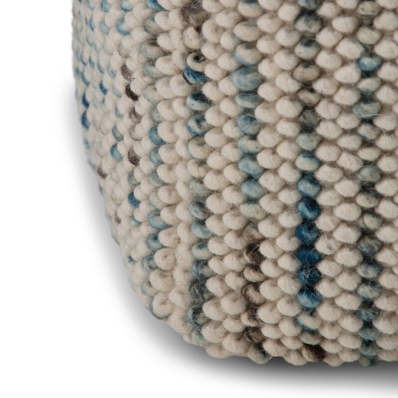 Simpli Home Zoey Woven Cube Pouf In Multi Color Cotton And Wool