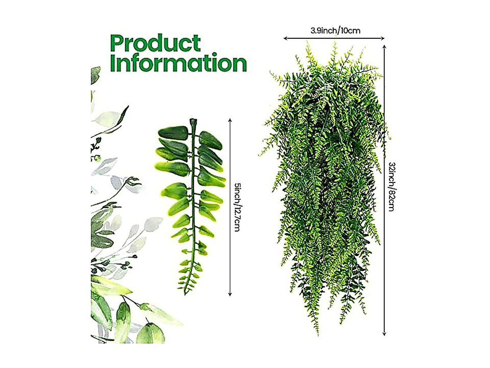 36 Pack Artificial Hanging Plants 32 Inch Boston Ferns Plastic Wall Room Garden
