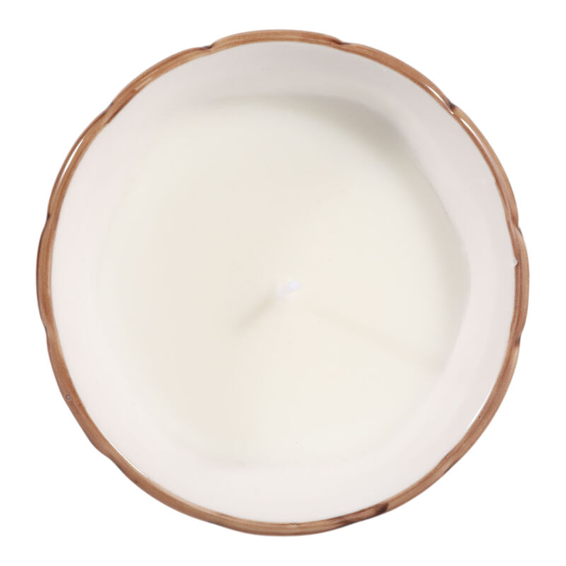 4", 6oz Fluted Chinoiserie Candle, Brown/white image number 5