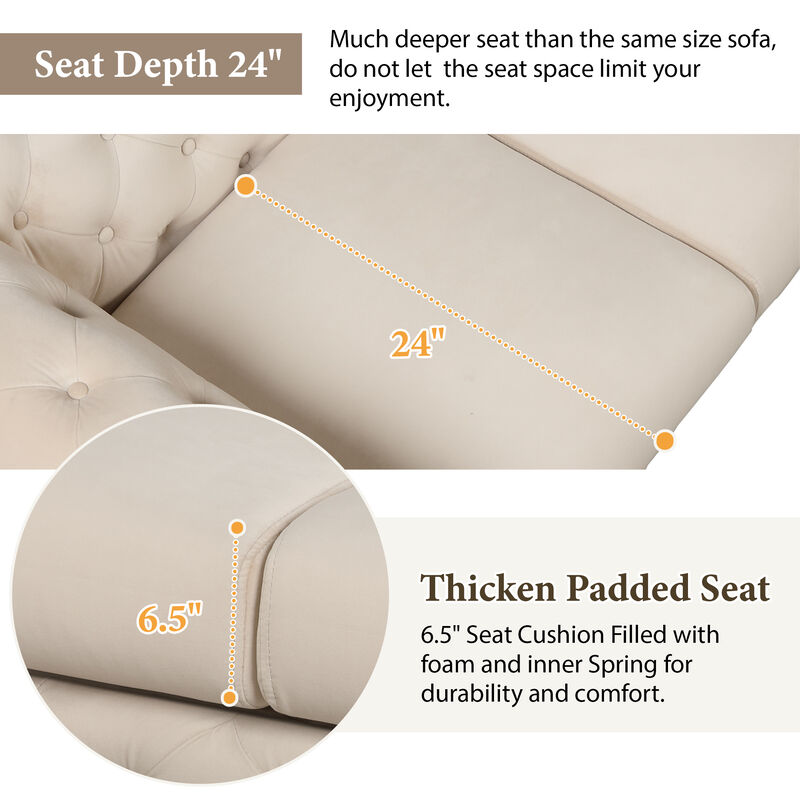 Merax 40.5" Velvet Upholstered Accent Sofa