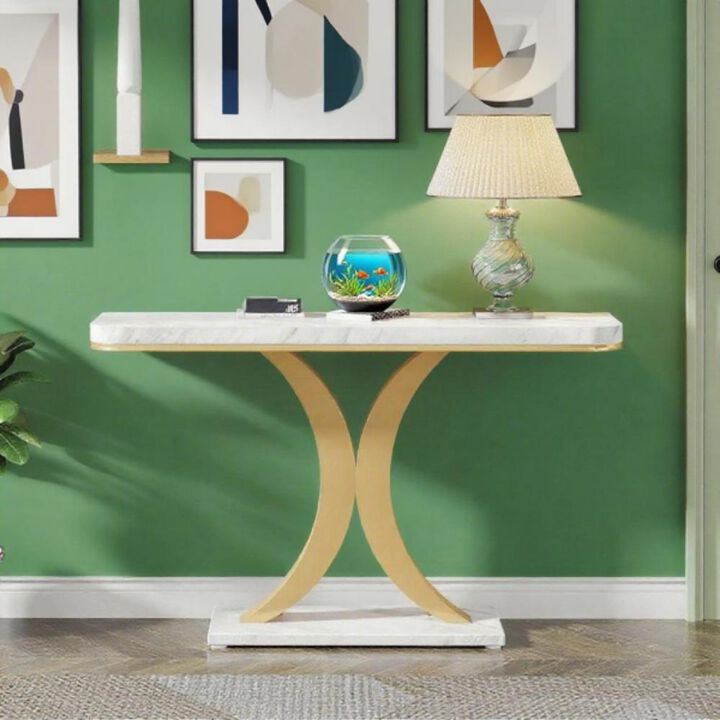 Modern living room table - Long console table for home decor and organization