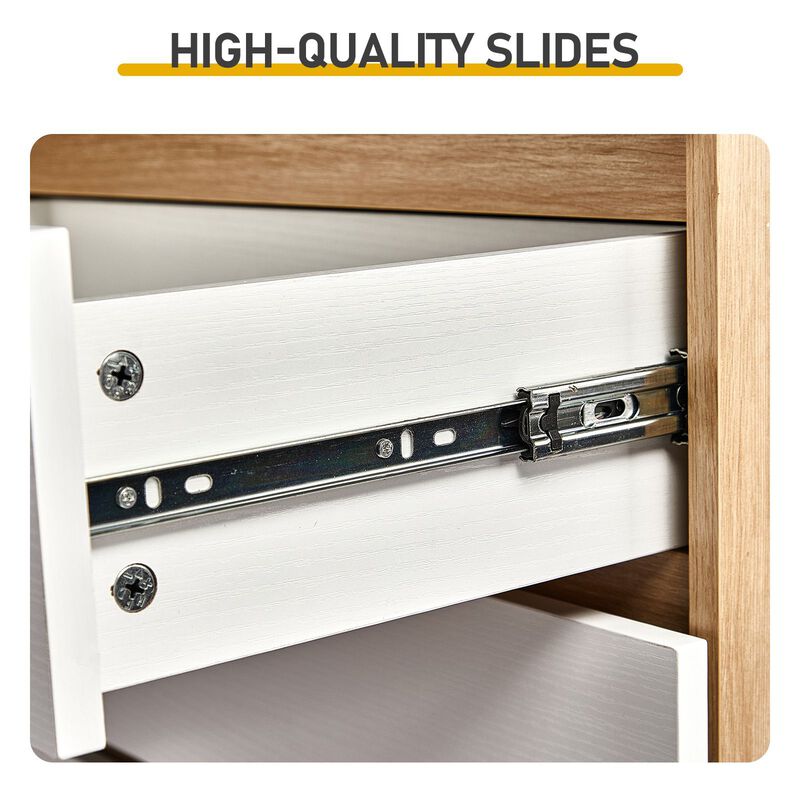 Modern White 4 Drawer Storage Cabinet for Bedroom and Home Storage image number 4