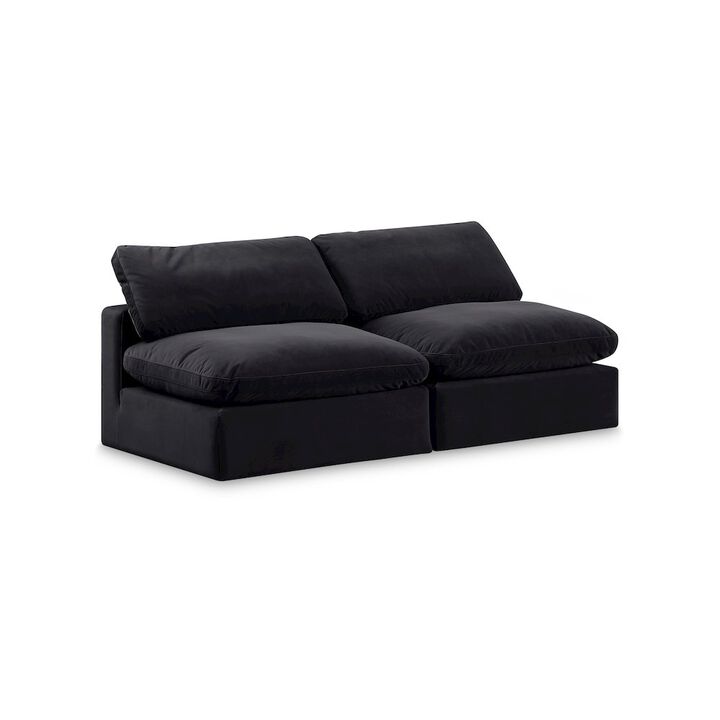 Meridian Furniture Comfy Black Velvet Modular Sofa