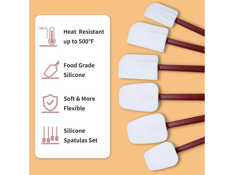 KSIFJRTO Silicone Spatulas Heat Resistant.Commercial Spatula for Cooking