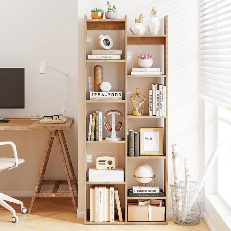 Hivvago 11-Tier Modern Book Organizer Bookcase with Anti-Tipping Kits