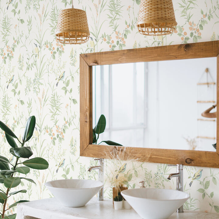 Imperial Garden Sage Botanical Wallpaper