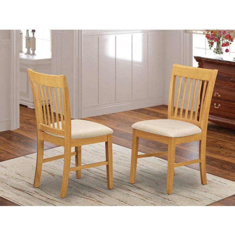 NFC-OAK-C Norfolk kitchen dining chair with Cushion Seat -Oak Finish.