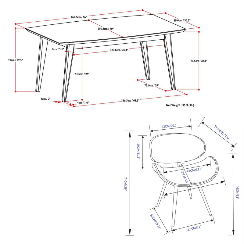 Simpli Home Marana / Draper 5-Piece Dining Set image number 6