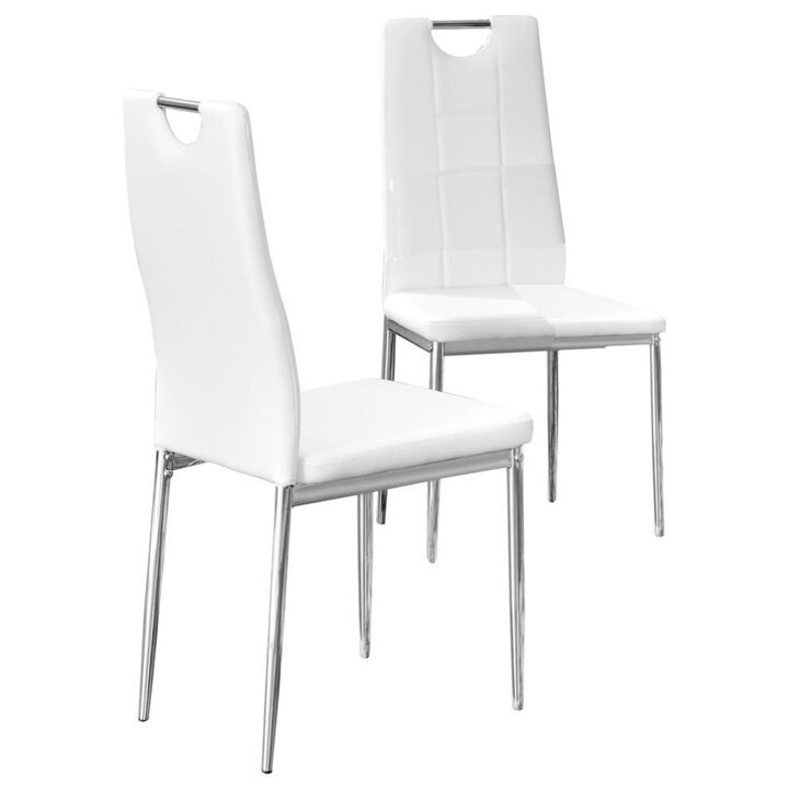 Best Master Furniture Best Master Beverly Faux Leather Upholstered Side Chair - White (Set Of 2)