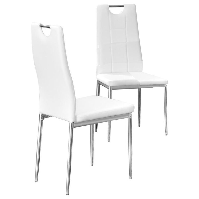 Best Master Furniture Best Master Beverly Faux Leather Upholstered Side Chair - White (Set Of 2)