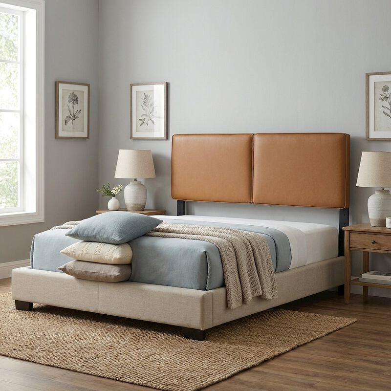 Vegan Leather King Headboard with Padded Upholstery and Durable Frame image number 3