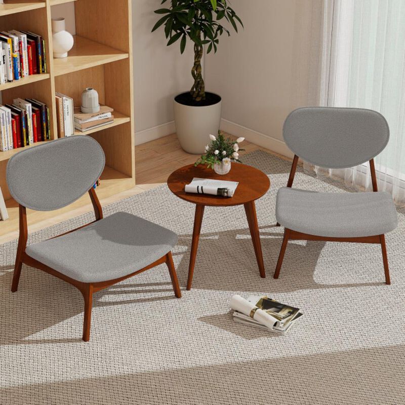 Hivvago Accent Chairs Set of 2 with Side Table and Solid Wood Frame