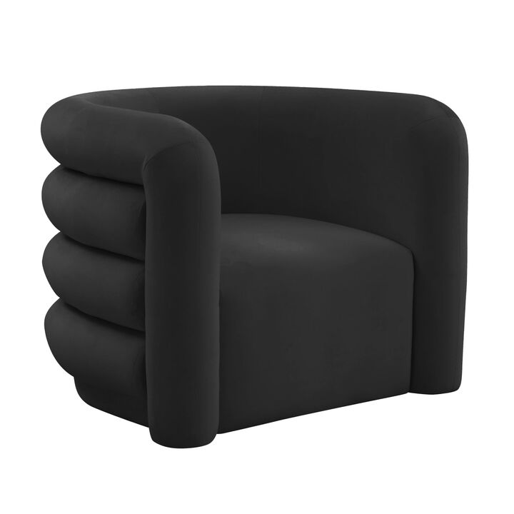 Casafoyer Curves Black Velvet Lounge Chair