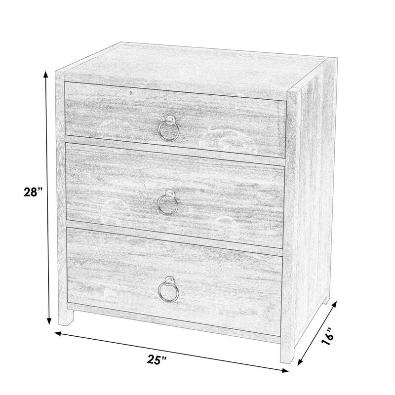 Butler Specialty Company Lark 3 Drawer Nightstand, White