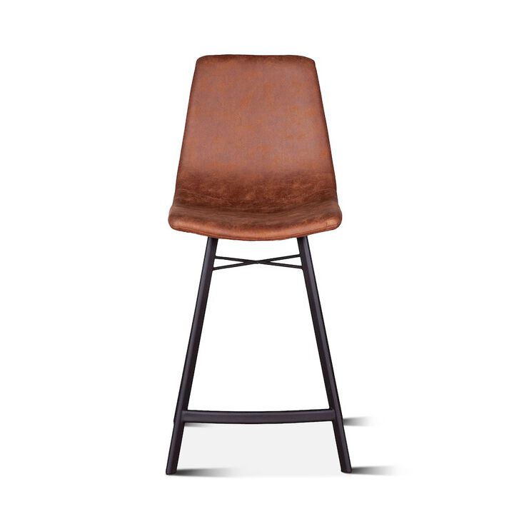 World Interiors Hudson Counter Chair in Trapper Brown Microfiber