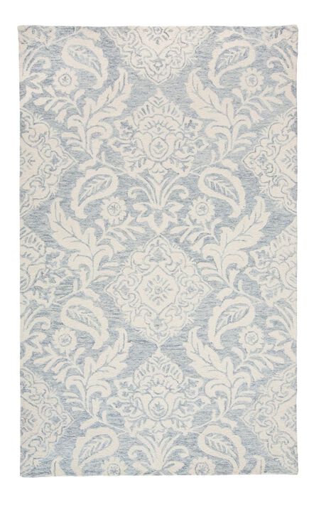 HomeRoots Wool Paisley Tufted Handmade Stain Resistant Area Rug