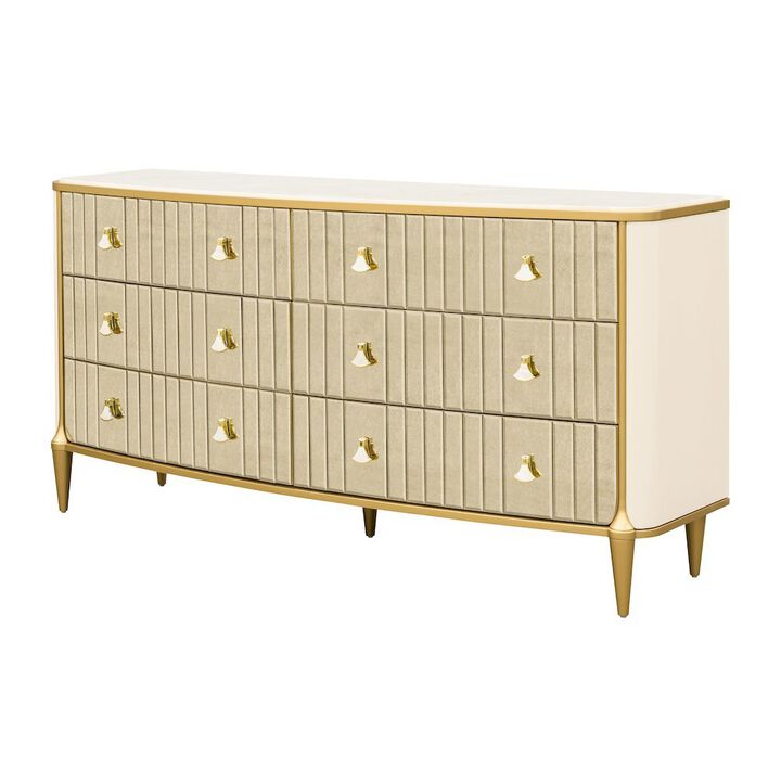 Michael Amini Scotts Square Dresser - Light Champagne