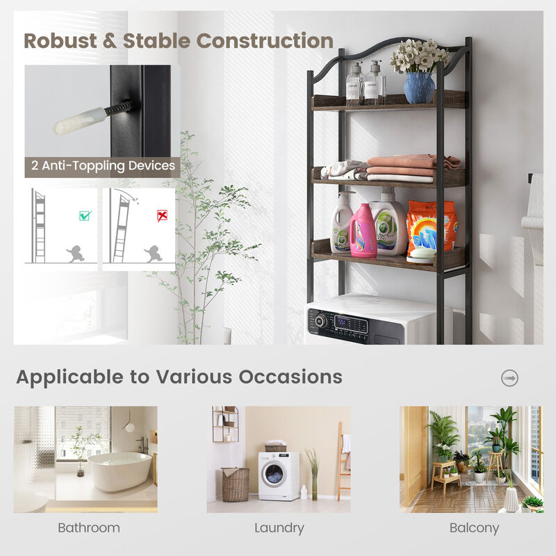 3-Tier Over-The-Toilet Bathroom Spacesaver Storage Rack