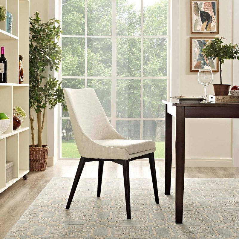 Viscount Fabric Dining Chair, Beige-Benzara image number 3