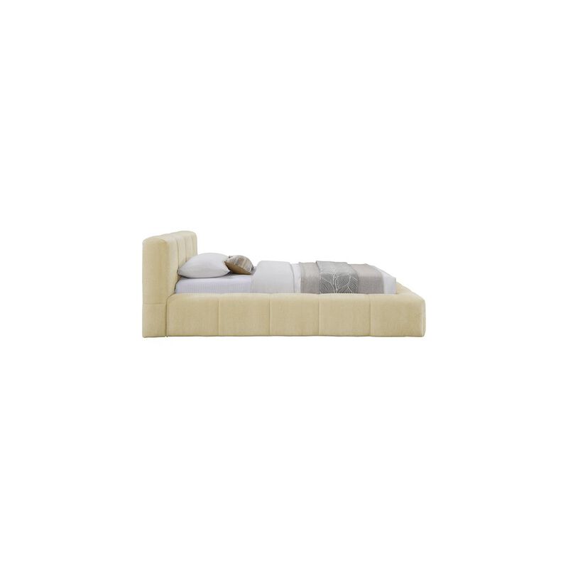 Meridian Furniture Carlin Beige Chenille Fabric Twin Bed