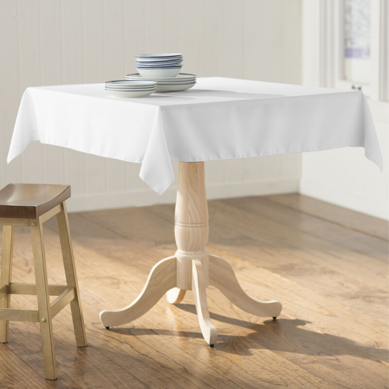 Durable Square Tablecloth in Polyester Poplin Fabric for Dining Table Protection image number 1