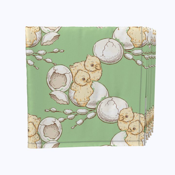 Fabric Textile Products, Inc. Napkin Set, 100% Polyester, Set of 4, Walking on Egg Shells