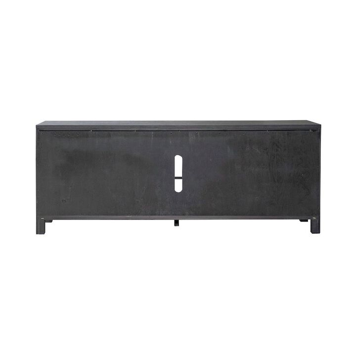 Liberty Furniture Heated LED Fireplace TV Consoles 78 Inch - Dusty Charcoal with Heavy Distressing