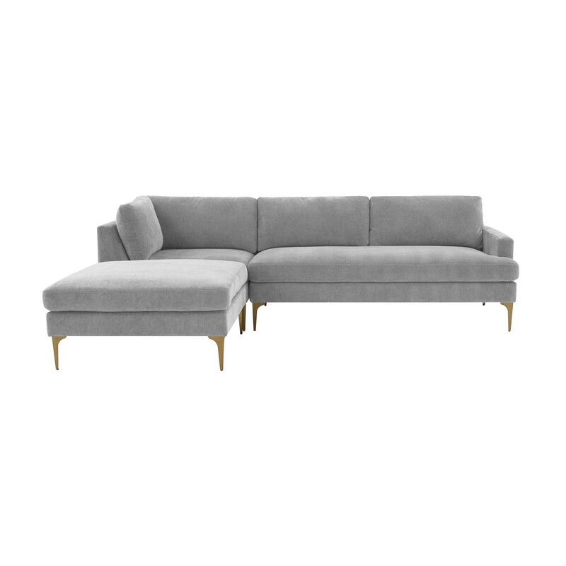 Serena Cream Velvet LAF Chaise Sectional