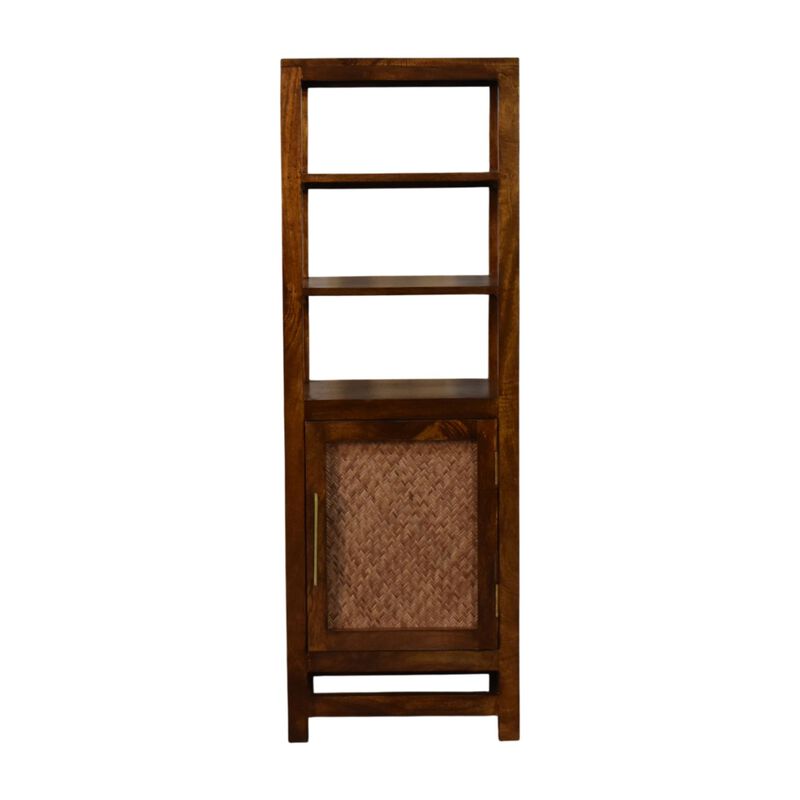 Artisan Furniture Solid Wood Chestnut Cane Door Display Unit, Brown image number 0