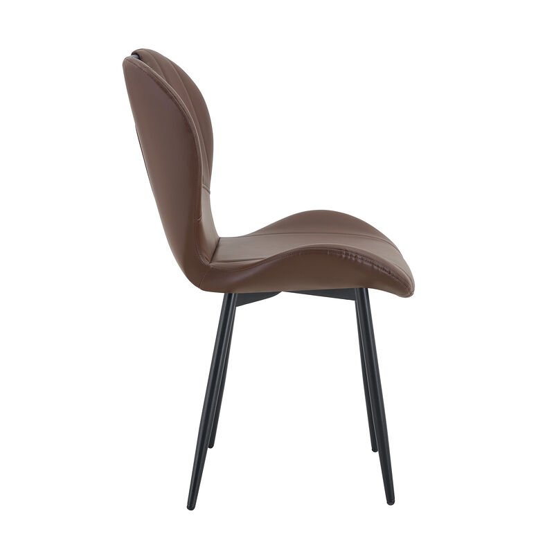 Whisen Set of 4 Upholstered Dining Chairs with Metal Handle, Fabric & Metal Frame, Ergonomic Accent Chairs for Dining Room, Living Room, Office image number 7
