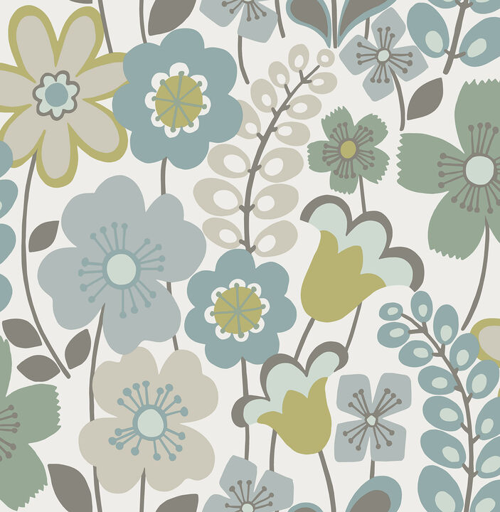 Piper Green Floral Wallpaper (Set of 2)