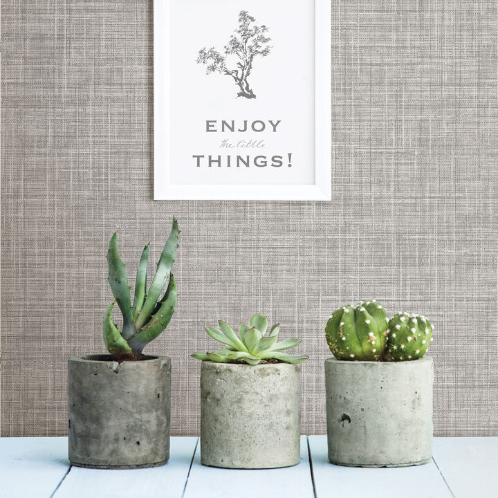 Mendocino Grey Linen Wallpaper (Set of 2)
