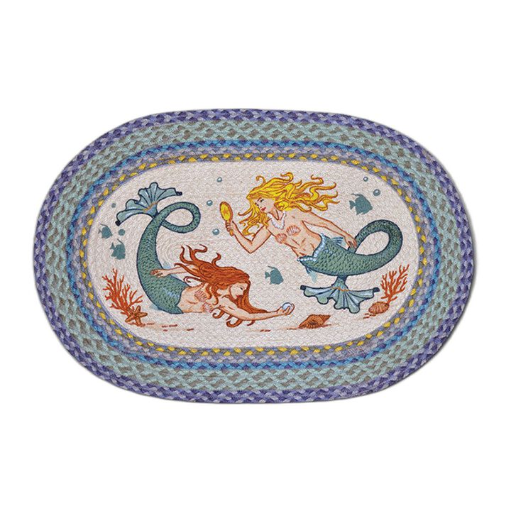 Earth Rugs Op-386 Mermaids Oval Patch 20 X 30
