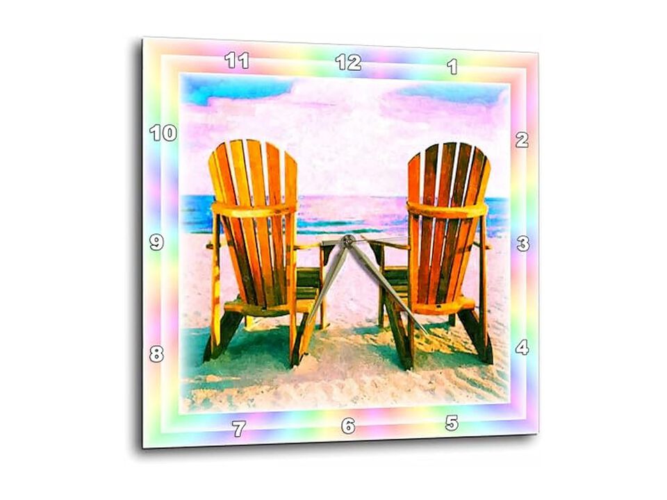 Adirondack Chairs Wall Clock 10 Inch Home Decor