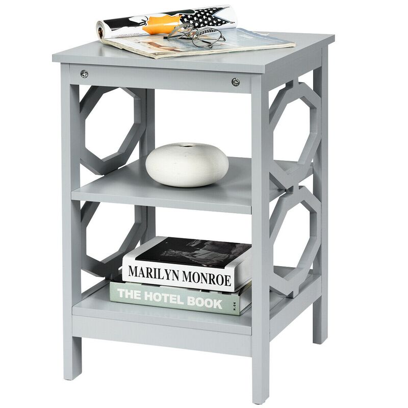 3-Tier Nightstand Sofa Side End Accent Table