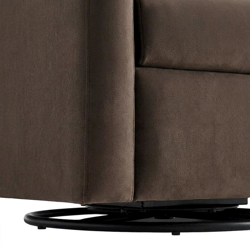 Performance Velvet Swivel Accent Armchair for Living Room, Bedroom, Chocolate image number 6