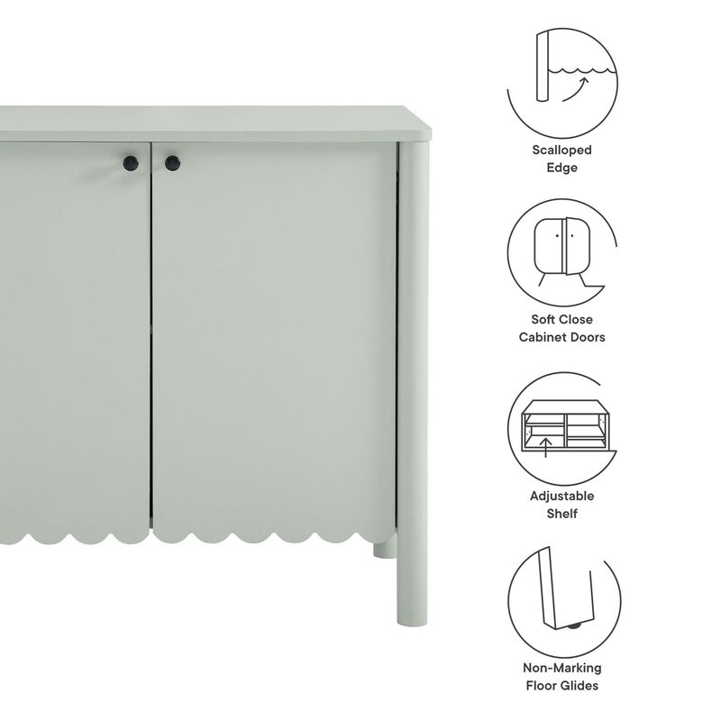 Modway Emmeline 2-Door Scalloped Sideboard in Light Gray image number 3