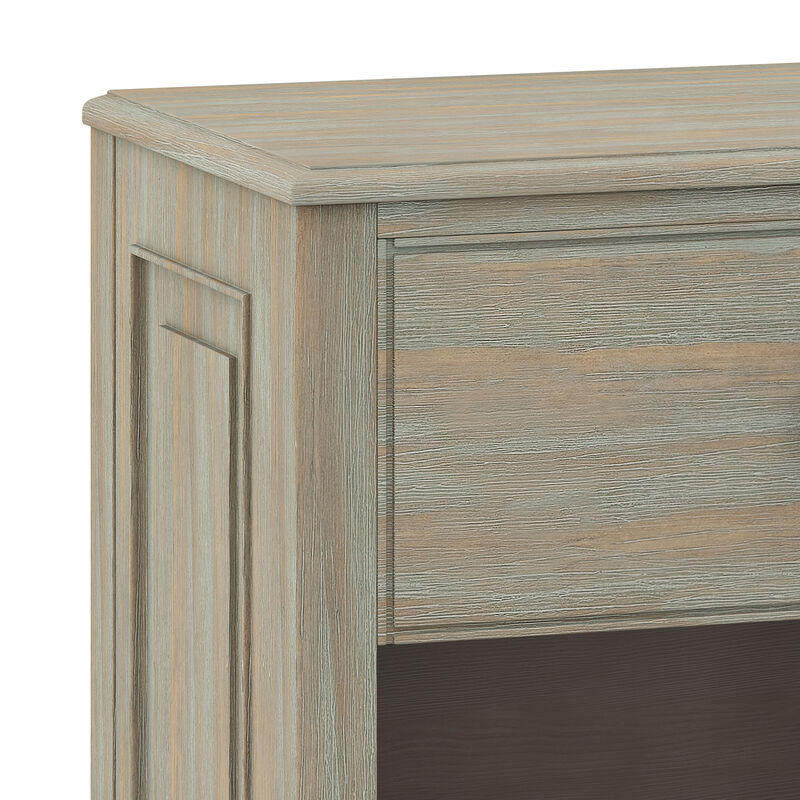 Connaught SOLID WOOD 24 inch Wide Traditional Bedside Nightstand Table in Distressed Grey