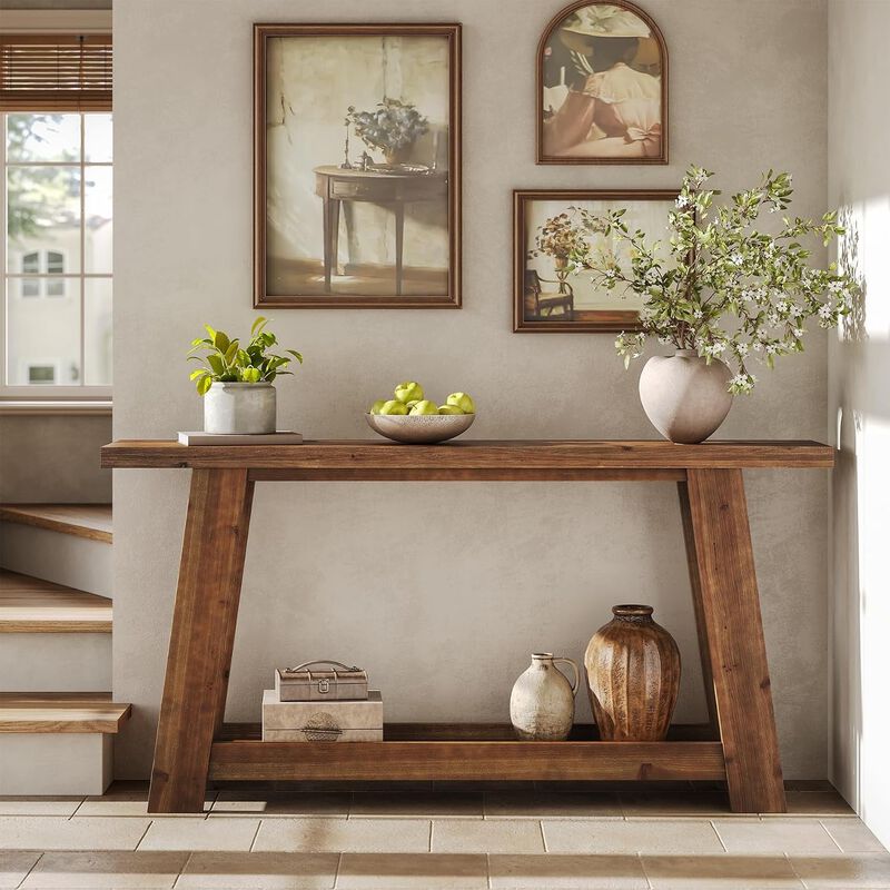 Tribesigns Classic 2-Tier Wood Console Table image number 3
