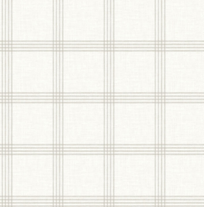 Twain Light Grey Plaid Wallpaper (Set of 2)