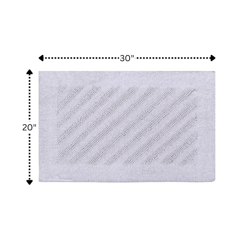 Knightsbridge Shooting Star 220 GSF Reversible Bath Rug 20 x 30 - White