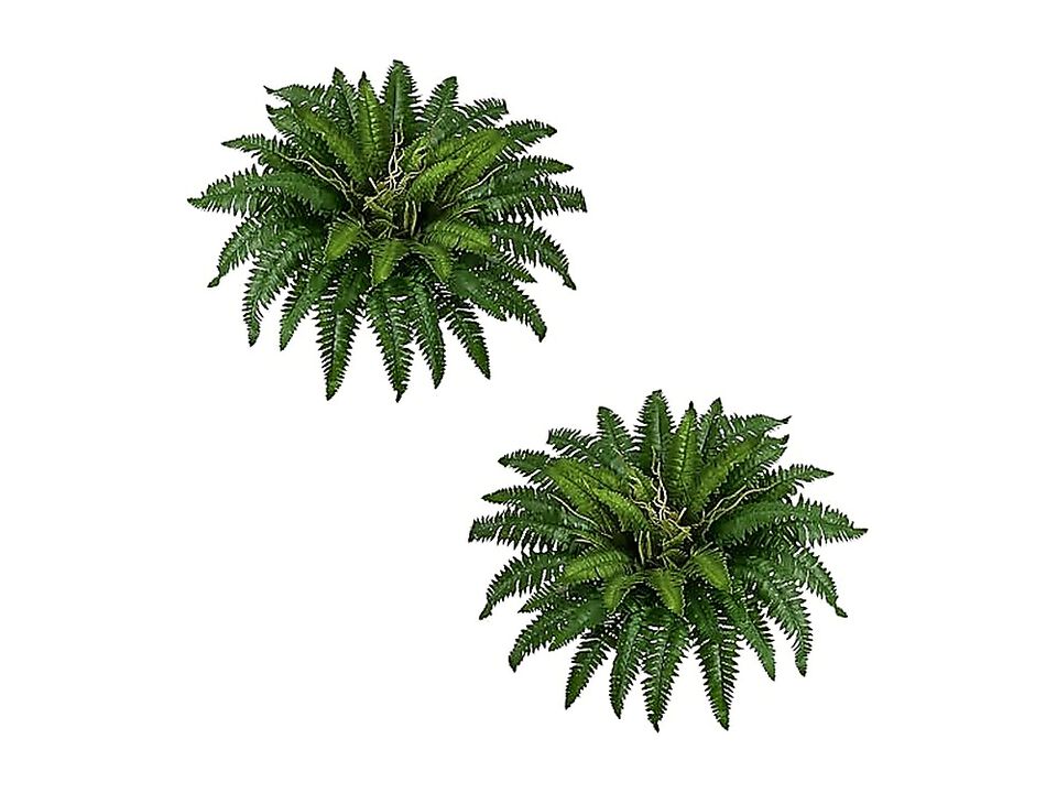 38 Artificial Boston Ferns Bush Plants Set 2 Large Faux Hanging Decor 47 Fronds