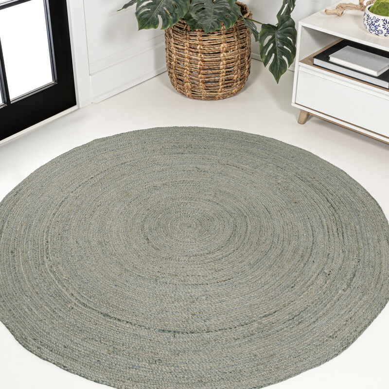 Zara Braided Coastal Cottage Round Jute Round Area Rug