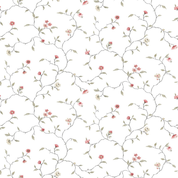Kitchen Recipes Floral White Wallpaper G12262