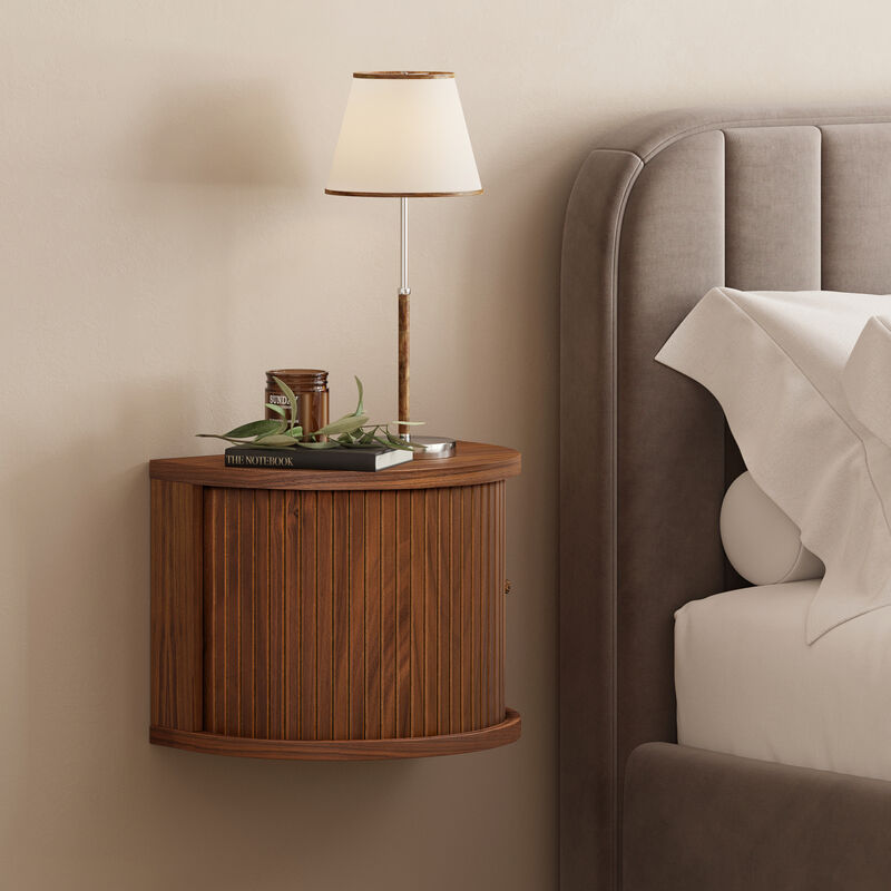 SLIDDO 16'' Floating Nightstand with Storage and Sliding Door.