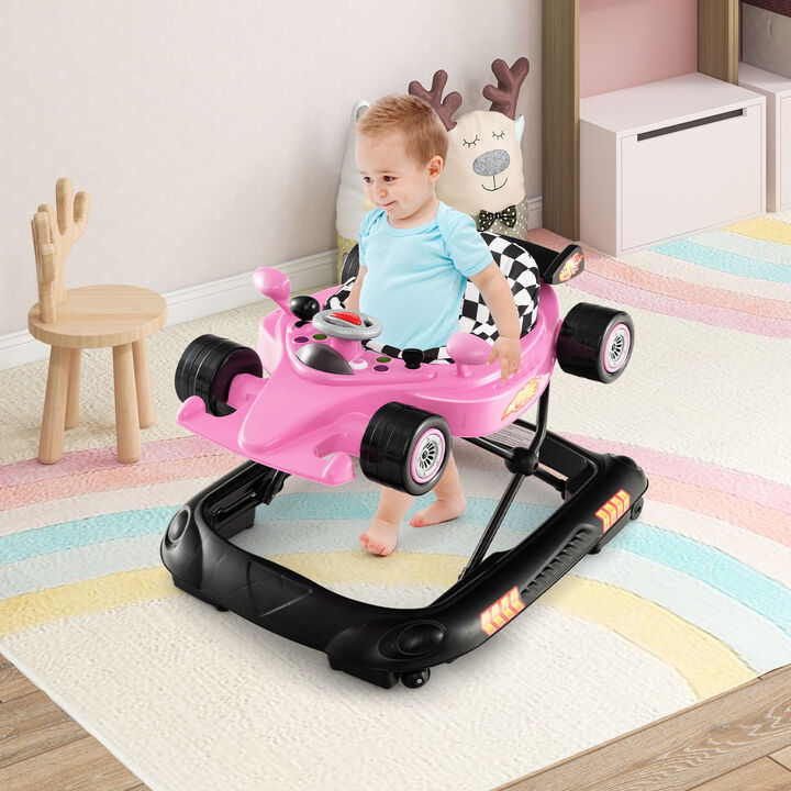 Convertible Multi-Stage Baby Walker with 3 Height Levels and Foldable Frame