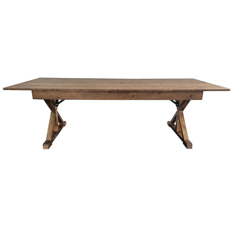 Flash Furniture 8' x 40 Farm Style Dining Table with X-Legs for Commercial and Residential Use