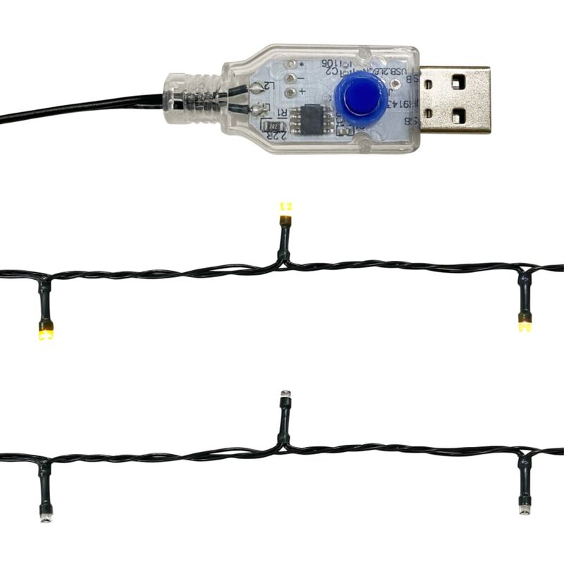 vidaXL Christmas Garland with LED Lights 787.4" Black image number 5