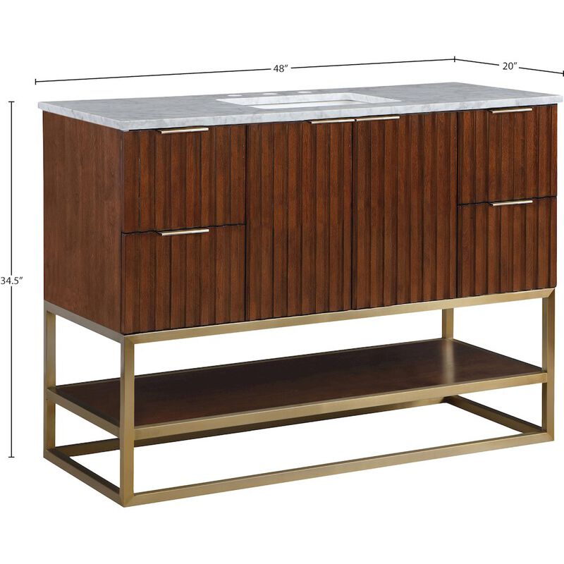 Meridian Furniture Monad Walnut Bathroom Vanity